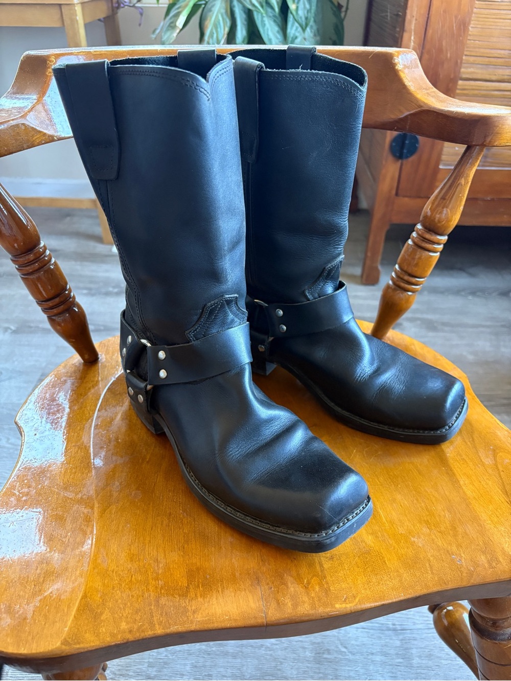 Durango Black Leather Harness Boots